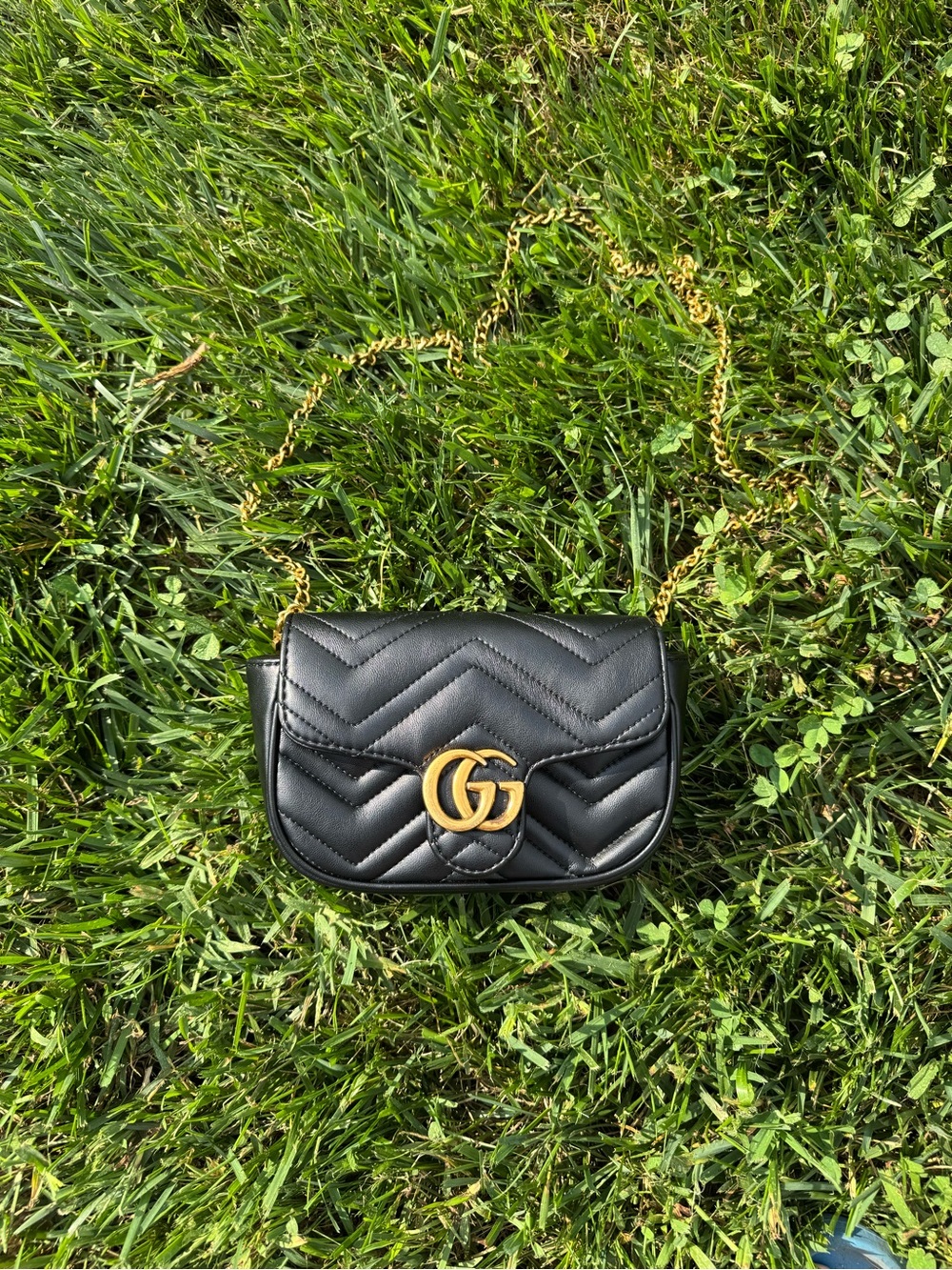 Gucci Black Quilted Leather Crossbody with Gold GG Hardware